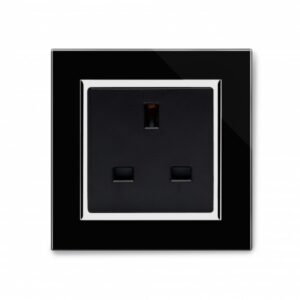 Retrotouch Crystal CT Single 13A UK Unswitched Socket Black