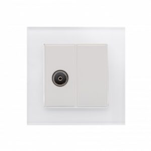 White Plain Glass - Retrotouch Crystal PG TV Socket White (04077)