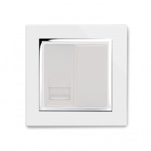 White Chrome Trim - Retrotouch Crystal CT Telephone BT Master Socket White (04081)