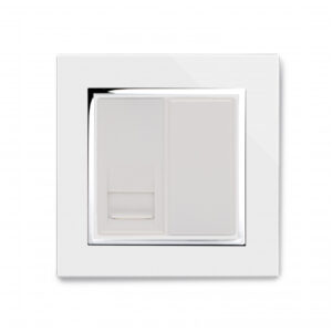 White Chrome Trim - Retrotouch Crystal CT Telephone BT Slave Socket White (04086)