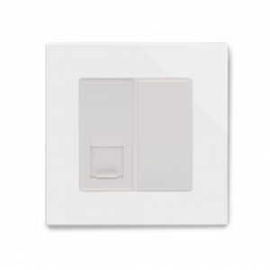 White Plain Glass - Retrotouch Crystal PG RJ11 Socket White (04092)