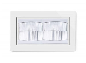 White Chrome Trim - Retrotouch Crystal CT Double Bristle Brush Socket White (04111)