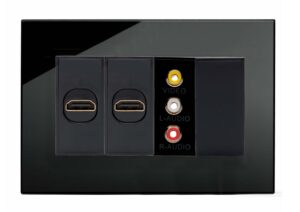 Retrotouch Crystal Dual Hdmi / Video / Phono Socket (Black PG)