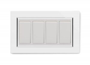 White Chrome Trim - Retrotouch Crystal 4 Gang 2 Way Double Plate (White CT) (04503)