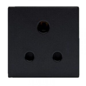 Retrotouch 15A Round Pin Socket Module 50 x 50mm (Black)