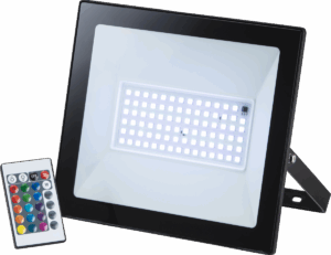 Domestic - Knightsbridge 230V IP65 50W RGB LED Black die-cast aluminium floodlight (FLG50RGB)