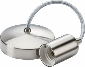 Knightsbridge 6" E27 Contemporary Pendant Set - Brushed Chrome