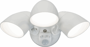 Knightsbridge 110-230V IP65 Triple Head White 30W Security Floodlight with PIR, Sensor, CCT and Manual Override