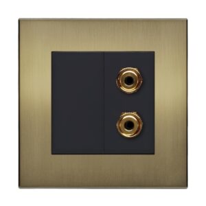 Retrotouch Aura Twin Speaker Post Socket - Brushed Brass