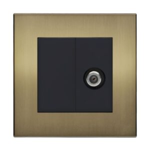 Retrotouch Aura SAT F-Connector Socket - Brushed Brass