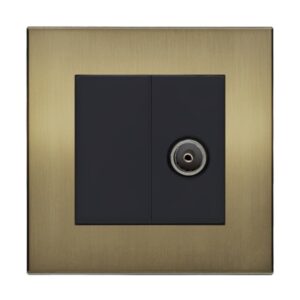 Retrotouch Aura TV Female Socket - Brushed Brass