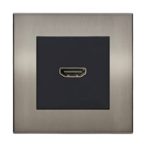 Retrotouch Aura HDMI Socket - Brushed Nickel