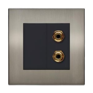 Retrotouch Aura Twin Speaker Post Socket - Brushed Nickel