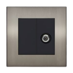 Retrotouch Aura SAT F-Connector Socket - Brushed Nickel