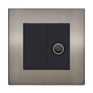 Retrotouch Aura TV Female Socket - Brushed Nickel