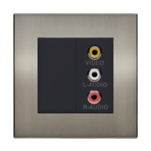 Retrotouch Aura Triple RCA Socket - Brushed Nickel