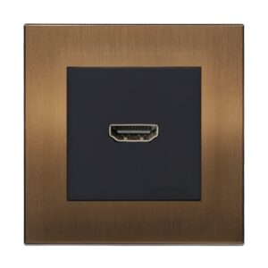 Retrotouch Aura HDMI Socket - Brushed Bronze