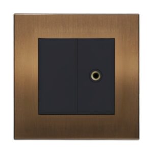 Retrotouch Aura 3.5mm Stereo Jack Outlet - Brushed Bronze