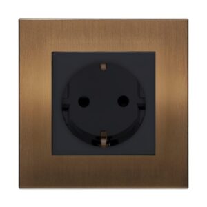 Retrotouch Aura Single Shuko Socket - Brushed Bronze