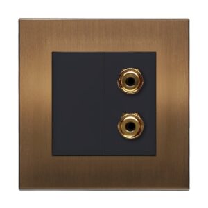 Retrotouch Aura Twin Speaker Post Socket - Brushed Brass
