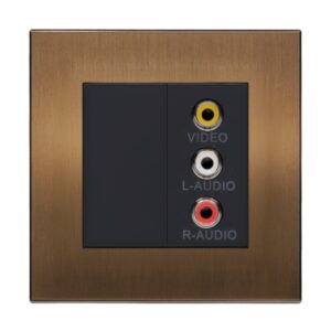 Retrotouch Aura Triple RCA Socket - Brushed Bronze