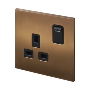 Retrotouch Aura Socket Single Socket - Brushed Bronze