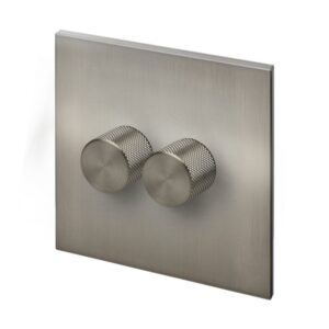 Retrotouch Aura Double Dimmer Switch - Brushed Nickel