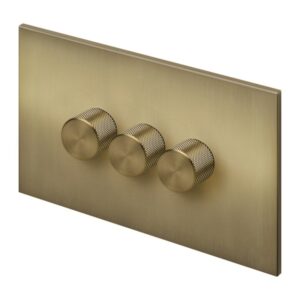 Retrotouch Aura Triple Dimmer Switch - Brushed Brass