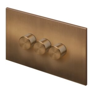 Retrotouch Aura Triple Dimmer Switch - Brushed Bronze
