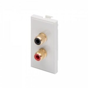 Retrotouch Twin Phono RCA Module 25 x 50mm (White)