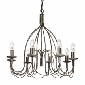Ceiling Pendants - Firstlight Regency 8 Light Fitting Antique Silver (2318AS)