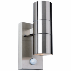 Up & Down Lights - Firstlight Colt 2 Light Wall with PIR Stainless Steel (3429ST)