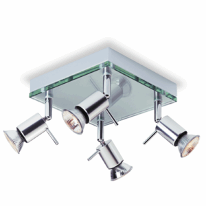 Firstlight Aqua 4 Light Flush Ceiling Fitting Aluminium