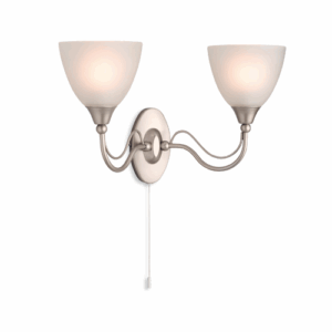 Wall Lighting - Firstlight Santana 2 Light Wall Satin Steel (8037SS)