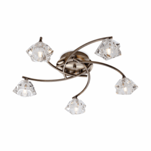Firstlight Clara 5 Light Flush Ceiling Fitting Antique Brass