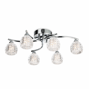Firstlight Maple 6 Light Flush Ceiling Fitting Chrome
