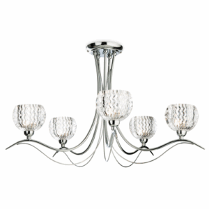 Firstlight Blanche 5 Light Flush Ceiling Fitting Chrome