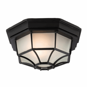 Lanterns - Firstlight 6 Panel Lantern Flush Ceiling Fitting Black (F609BK)