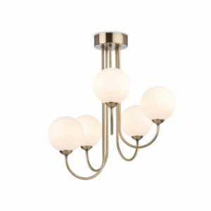 Firstlight Lyndon 5 Light Flush Ceiling Fitting Antique Brass