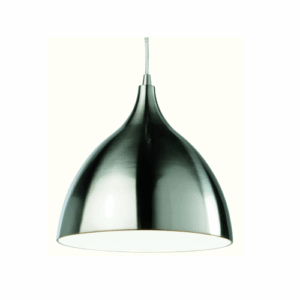 Ceiling Pendants - Firstlight Café Pendant Low Energy Brushed Steel (3334BSWH)