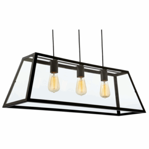 Ceiling Pendants - Firstlight Kew 3 Light Pendant Black (3438BK)