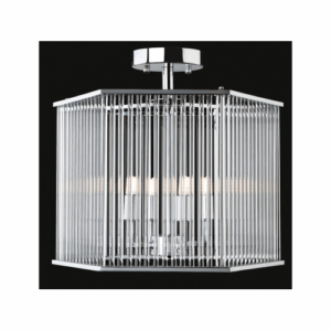 Firstlight Rialto Semi Flush Ceiling Fitting Hexagon Chrome