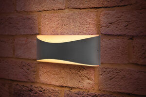 Wall Lighting - Integral Outdoor Decorative Wall Light Wave IP65 310Lm 7W 3000K Up/Down Light Dark Grey (ILDEA011)