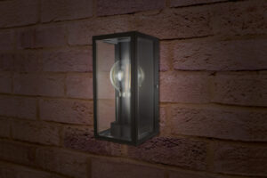 Wall Lighting - Integral Outdoor Decorative Wall Light Contemporary Lantern IP44 For 1Xe27 Black (Bulb Not Included) (ILDEA036)