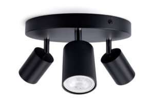 Integral Siena Indoor Ceiling Light 3 Wayround Gu10 Spotlight IP20 Black