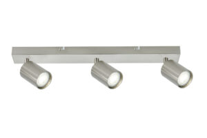 Integral Siena Indoor Ceiling Light 3 Way Gu10 Spotlight Bar IP20 Satin Nickel