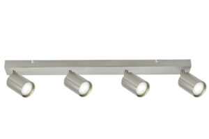 Integral Siena Indoor Ceiling Light 4 Way Gu10 Spotlight Bar IP20 Satin Nickel