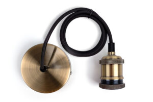 Integral Indoor Pendant Lamp Holder E27 IP20  1.2M Cable Brass