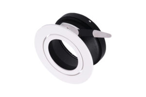 Integral Downlight For Led Gu10 55Mm Cutout IP20 White 20 Deg Two Sides Tiltable
