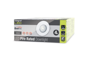 Integral Evofire Fire Rated Downlight 70mm Cutout IP65 White Round +Gu10 Holder Single/4 Pack - 4 Pack